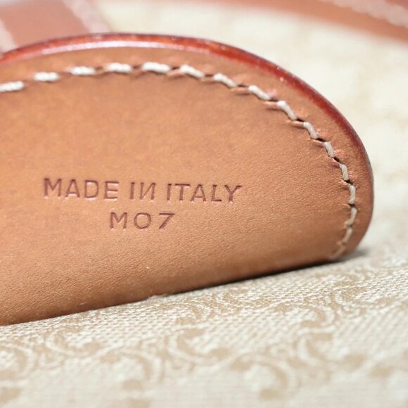 CELINE Macadam Canvas Boston Bag 2way Beige Brown Gold Auth 94675 - Picture 13 of 16